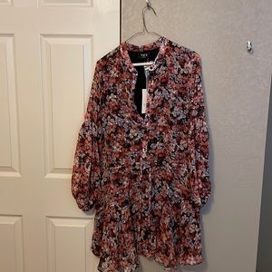 Vici Kule Floral Adjustable Balloon Sleeve Dress